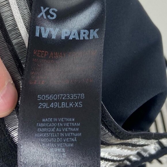 Ivy Park Logo Leggings Black White Size XS Stripe Cuff Beyonce Quick Dry Beyonce - Picture 5 of 9